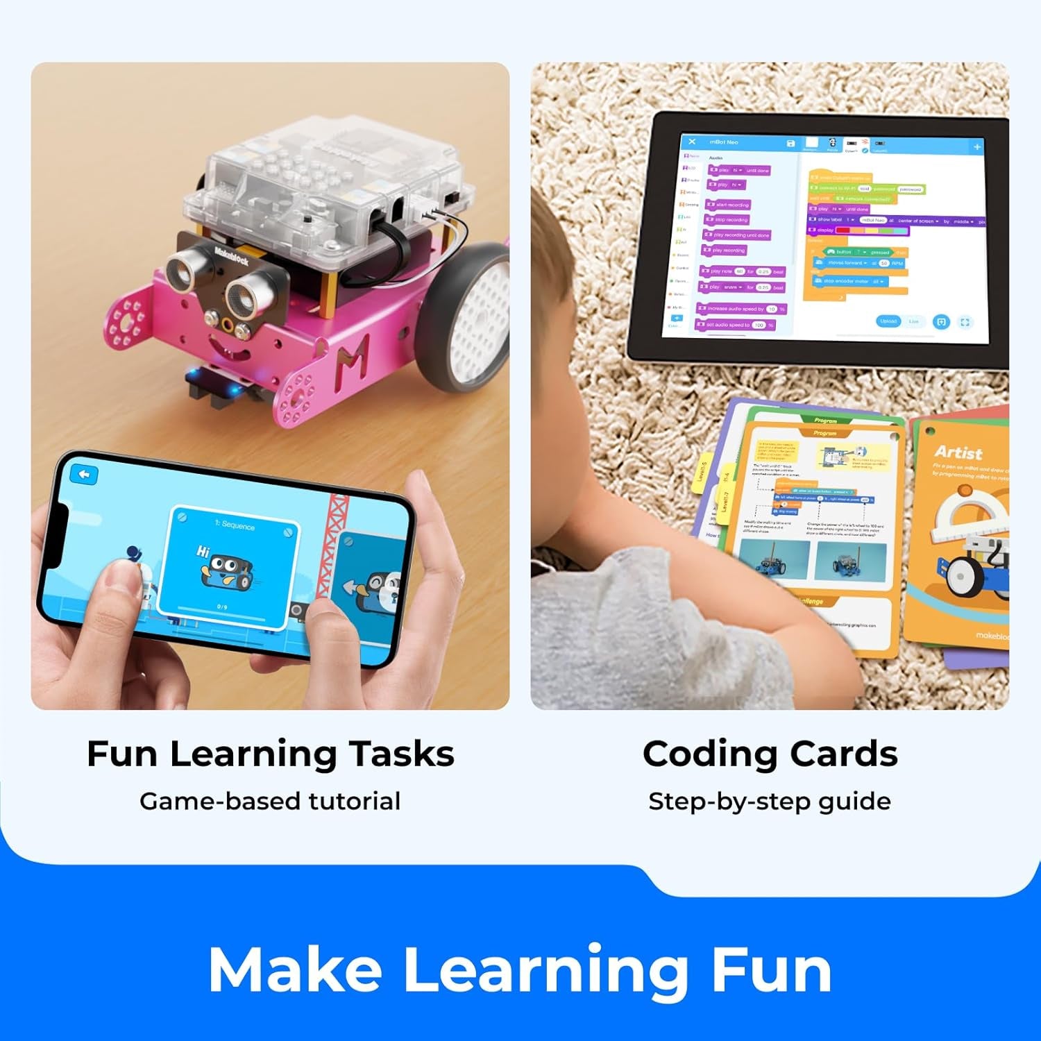 Mbot Robot Kit, STEM Projects for Kids Ages 8-12 Learn to Code with Scratch Arduino, Robot Kit for Kids, STEM Toys for Kids,Computer Programming for Beginners Gift for Boys and Girls 8 Pink