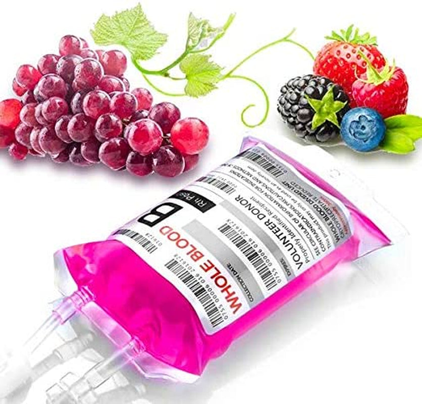 Blood Bags for Drinks, 10 IV Bags for Halloween Party Decoration, Reusable Drink Pouch for Live Blood of Theme Parties, Masquerade,Vampire,Zombie,Nurse Graduation Party Props