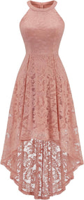 Women Halter Lace Wedding Guest Dress Hi-Lo Cocktail Party Bridesmaid Formal Dresses