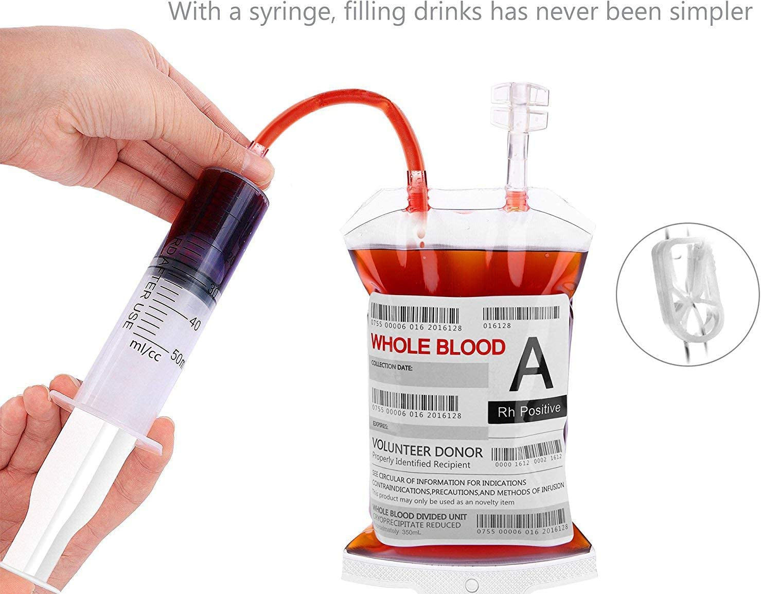Blood Bags for Drinks, 10 IV Bags for Halloween Party Decoration, Reusable Drink Pouch for Live Blood of Theme Parties, Masquerade,Vampire,Zombie,Nurse Graduation Party Props